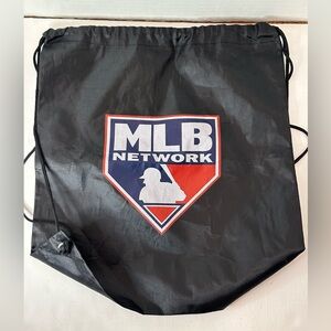MLB Network Cinch Back Back Sack Drawstring Bag Black Nylon